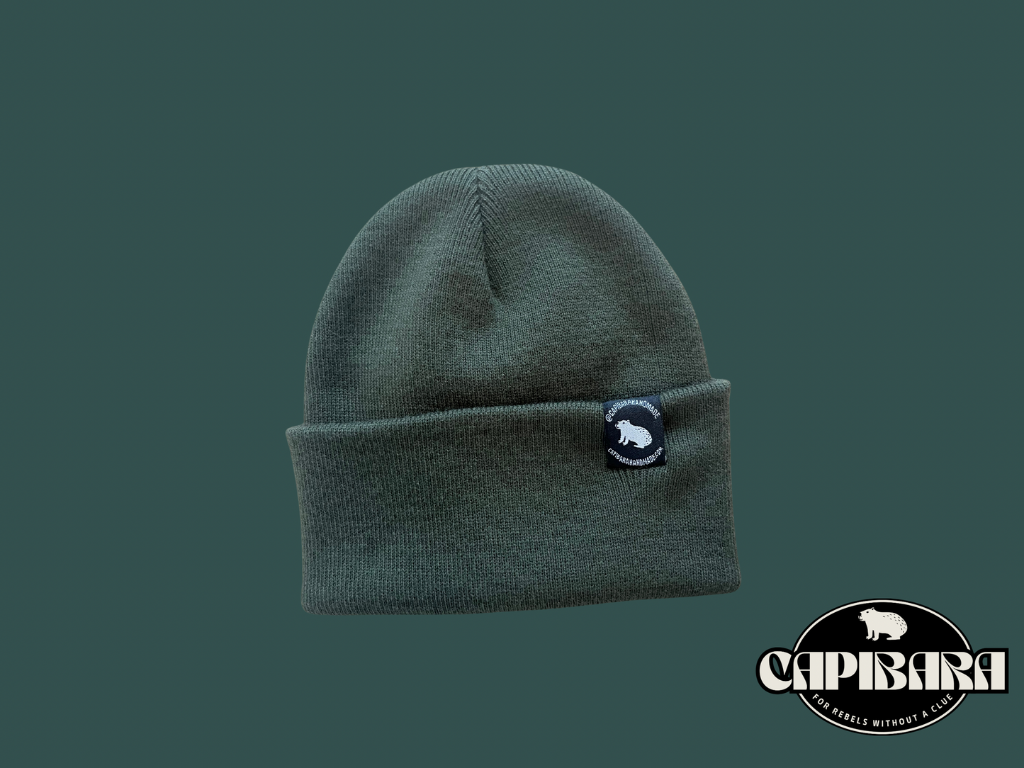 Capibara beanie in Army Green