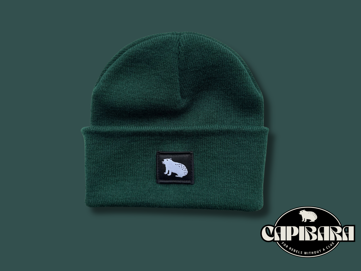 Capibara beanie in Bottle Green