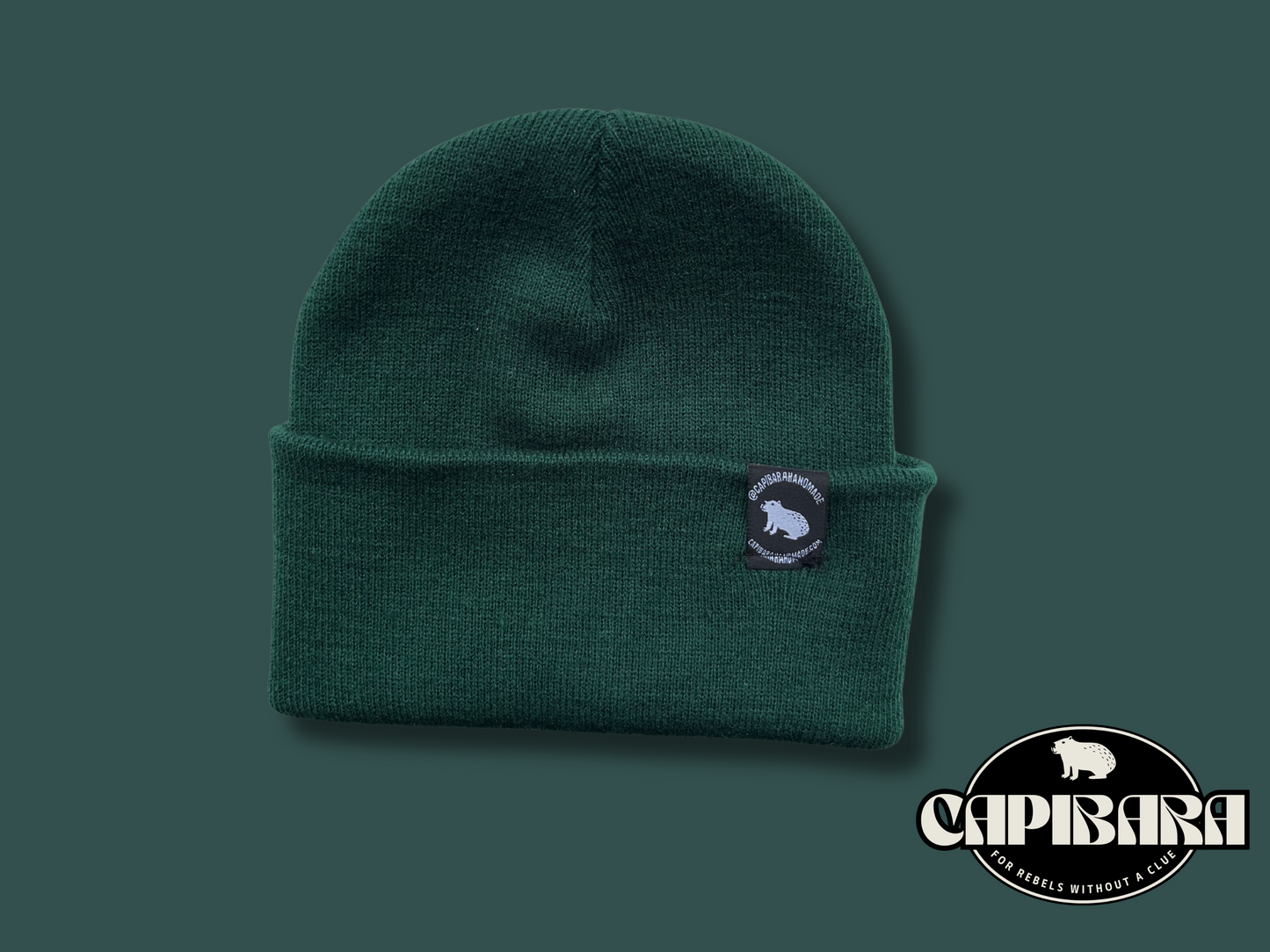 Capibara beanie in Bottle Green