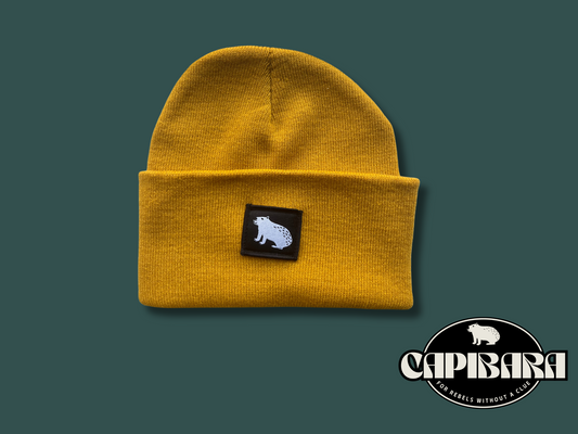 Capibara beanie in Mustard Yellow