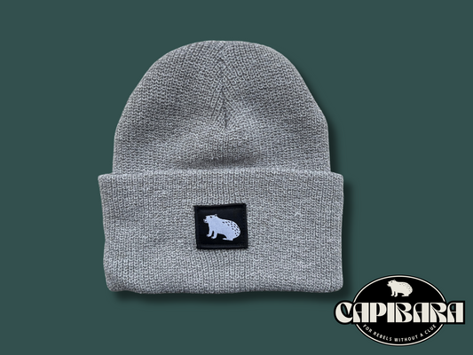 Capibara beanie in Light Grey Knitted