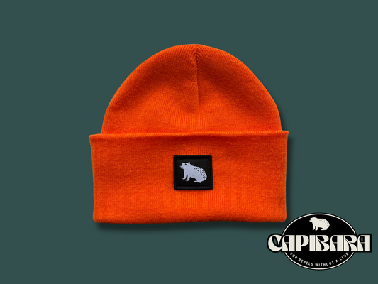 Capibara beanie in Bright Orange