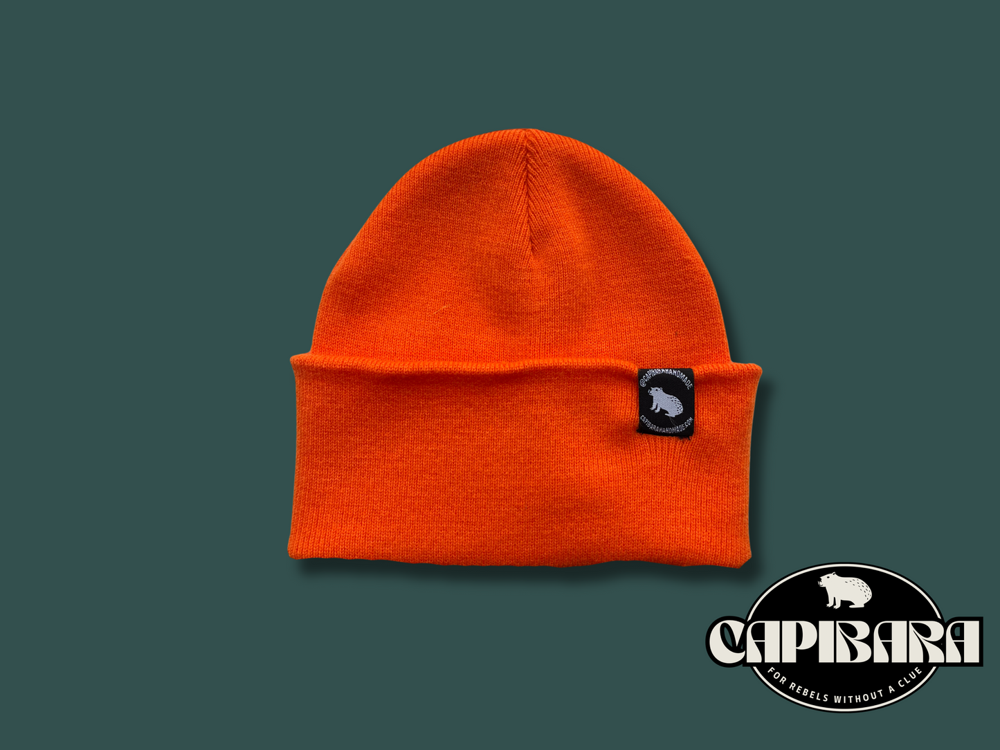 Capibara beanie in Bright Orange