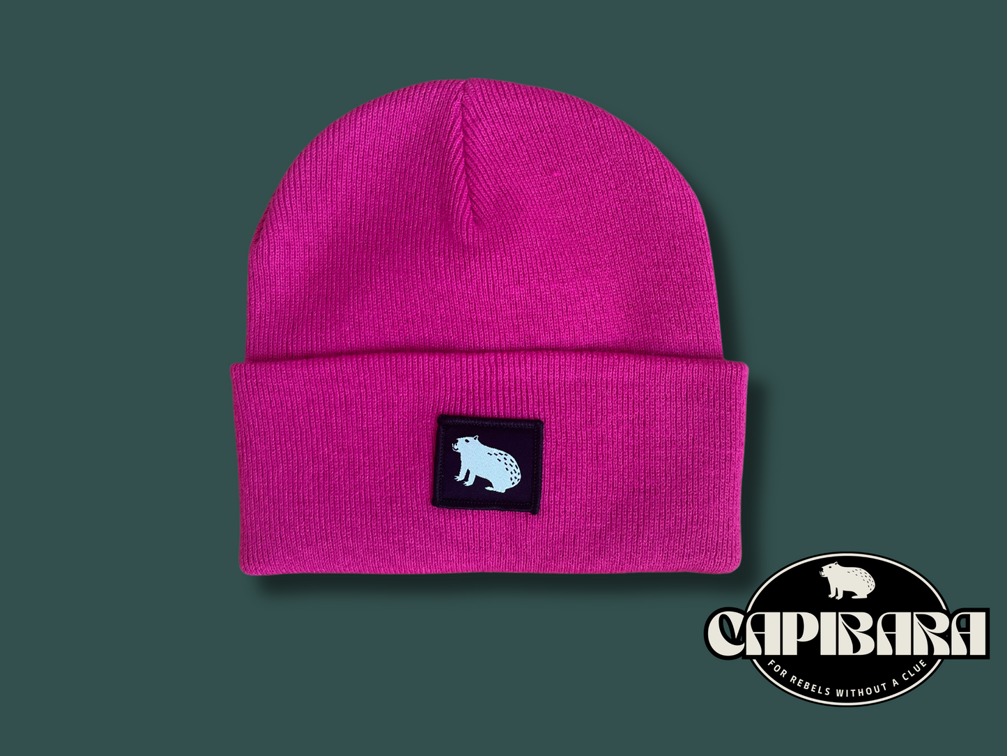 Capibara beanie in Bright Pink