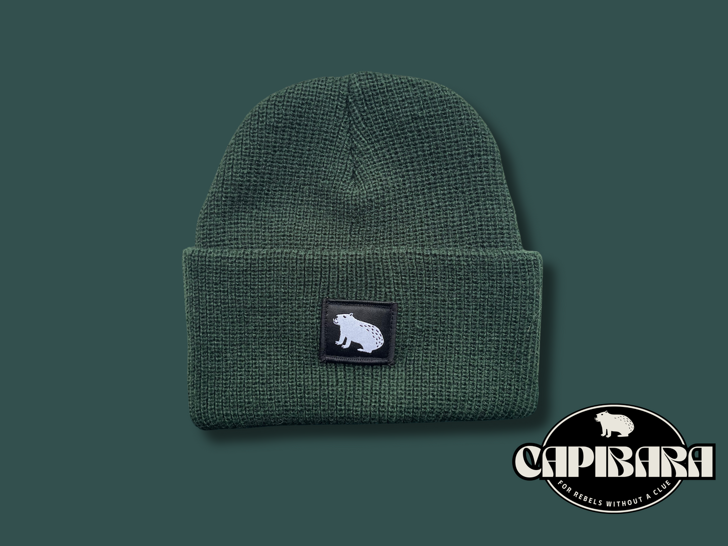 Capibara beanie in Bottle Green Knitted