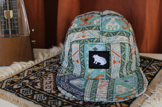 Handmade fivepanel "Mediterranean vibe" in ocean blue