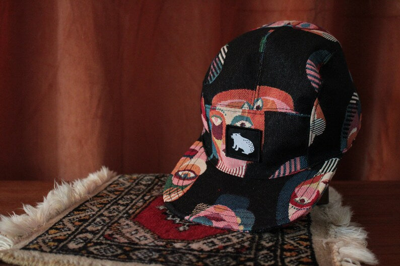 Handmade fivepanel series Gallery Noir Face-Print Cap